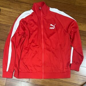 Puma Red and White Zip-Up Jacket